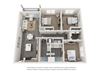 C1 Floor Plan C1 - 3 Bed, 2 Bath, 1,321 Sq.Ft. Floor Plan at Mason Augusta, Augusta, GA
